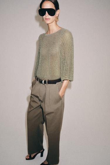 АЖУРНЫЙ СВИТЕР — СВЕТЛО-ЗЕЛЕНЫЙ от Zara