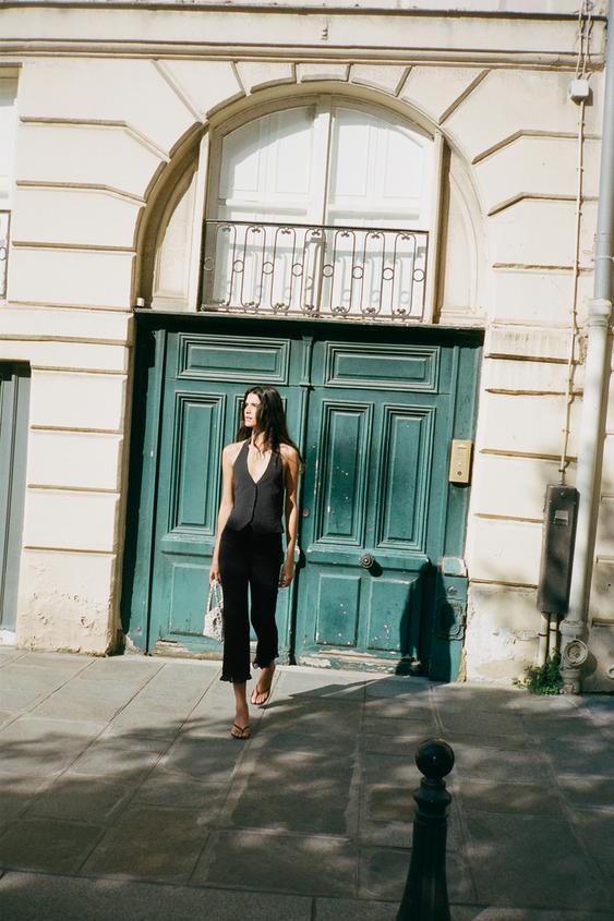 RUFFLED MINI FLARE PANTS