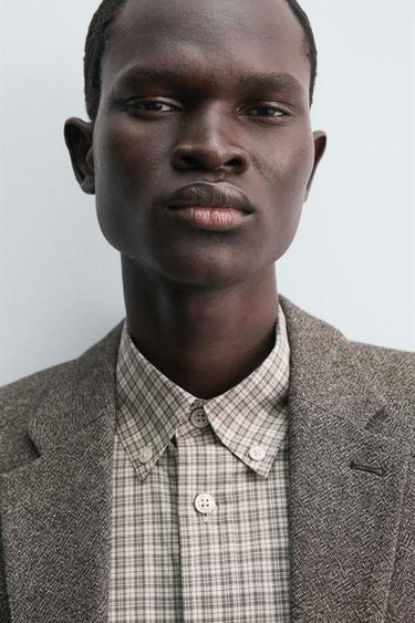 VESTE REGULAR FIT STRUCTURÉE - Noir / Marron de Zara - Image 4