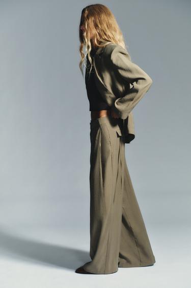 DOUBLE PLEAT TROUSERS WITH FLAPS - Dark khaki by Zara - Image 2