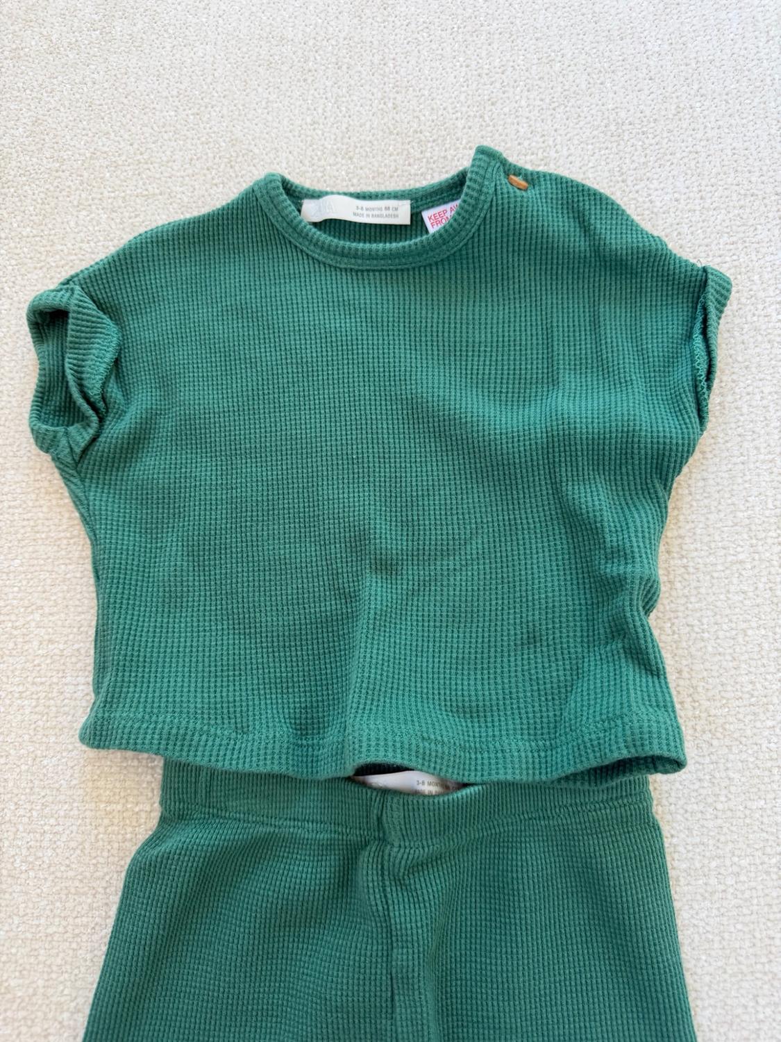 PLAIN WAFFLE T-SHIRT AND BERMUDA SET - Image 3