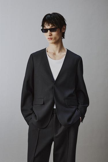 RELAXED FIT TECHNICAL SUIT BLAZER - Dark anthracite by Zara