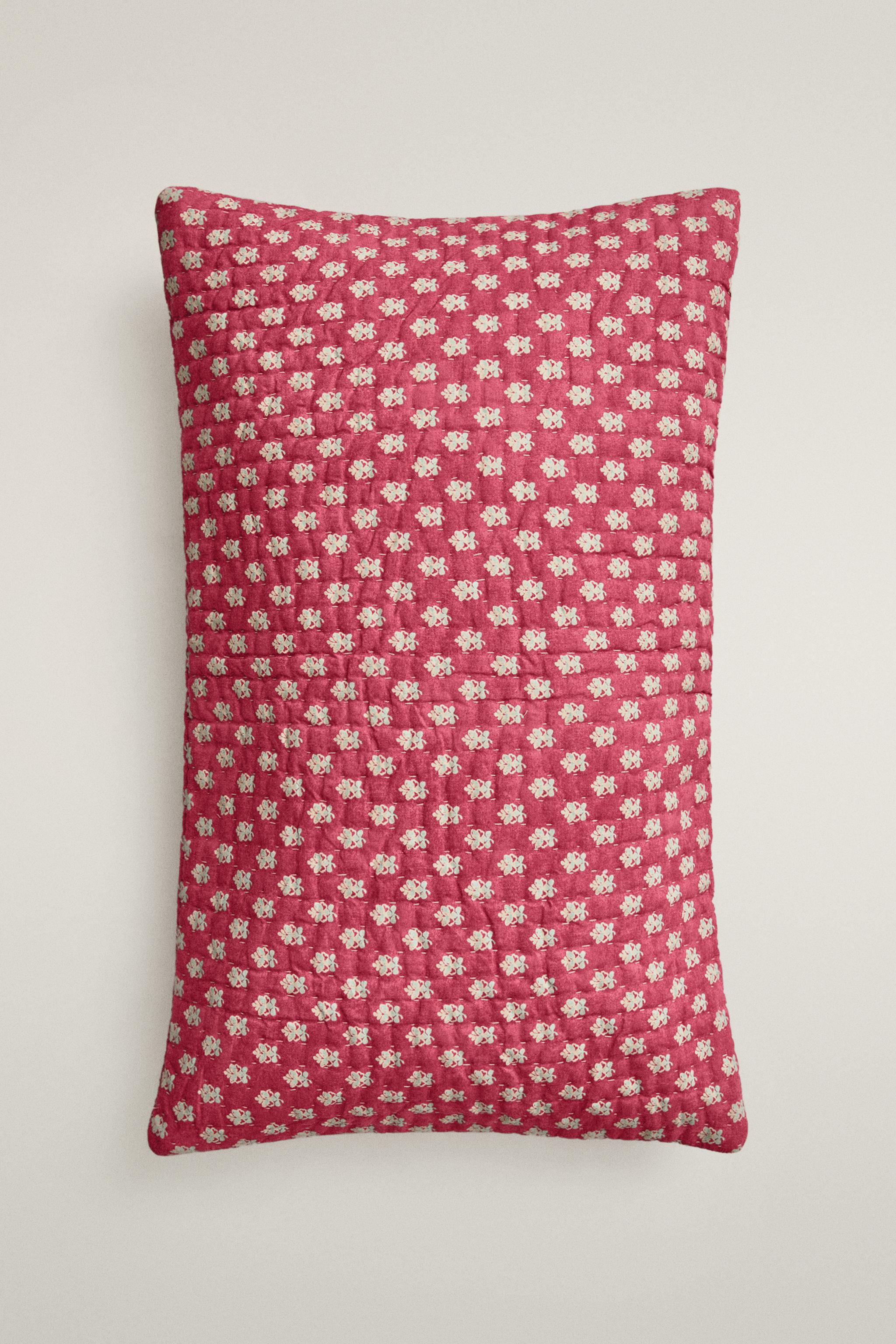 FLORAL COTTON THROW PILLOW COVER | KATHARINE POLE - Red | ZARA