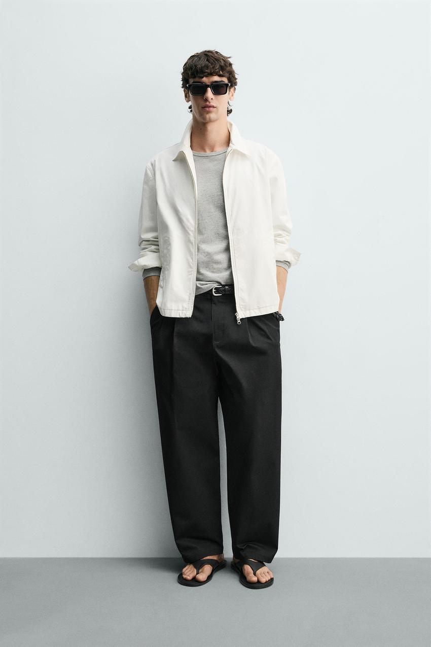 REGULAR FIT ZIP-UP OVERSHIRT - Stone | ZARA United States
