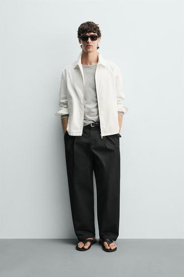 REGULAR FIT OVERSHIRT WITH ZIP - Stone by Zara - Image 0