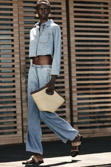 CONTRASTING HANDBAG - Light beige by Zara - Image 0