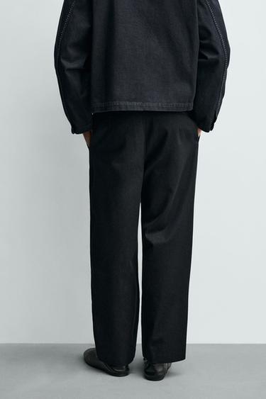 RELAXED FIT DENIM CHINOS WITH CONTRAST TOPSTITCHING - Indigo by Zara - Image 2