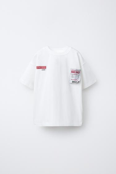 BREAD STICK PRINT T-SHIRT - White by Zara - Image 0