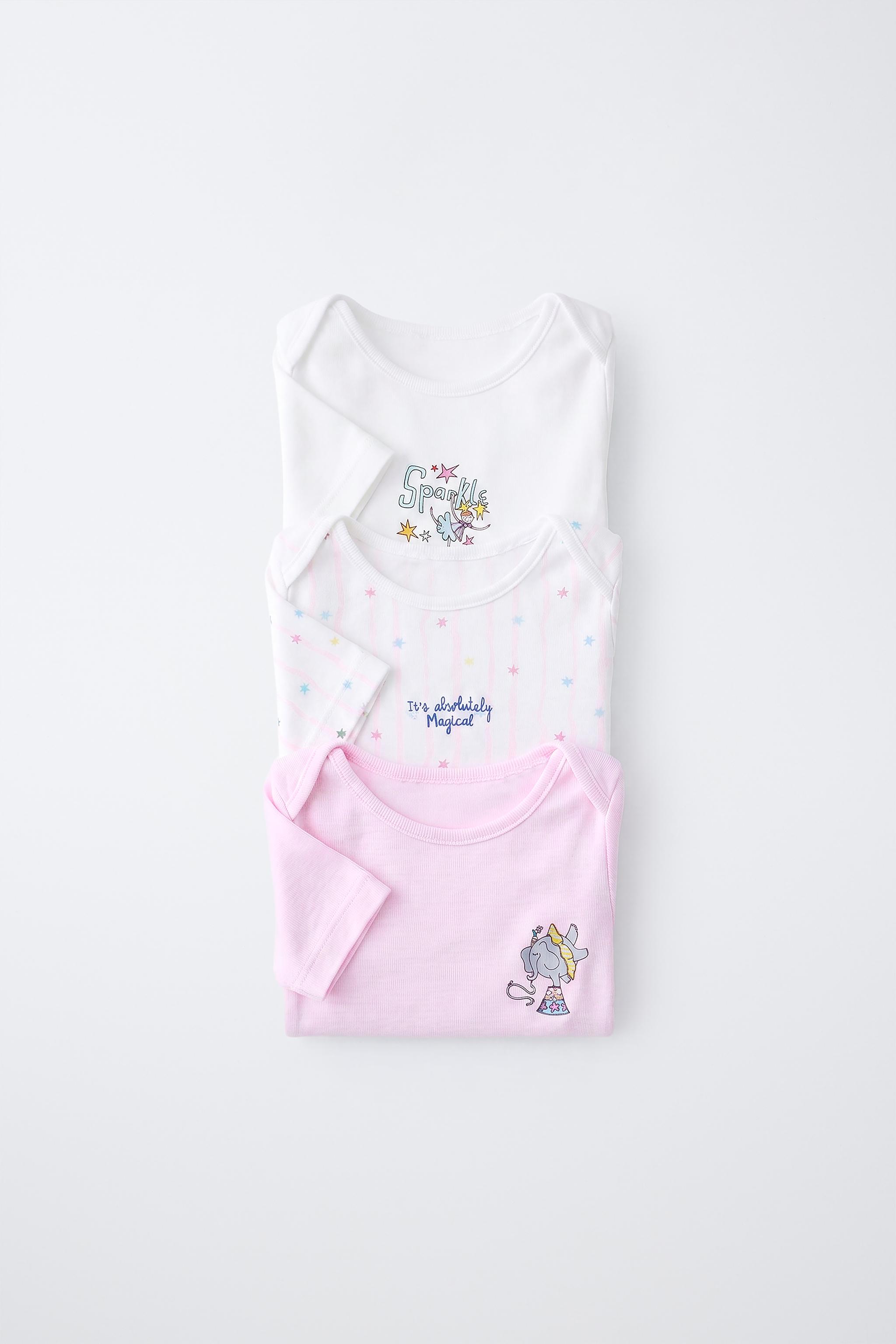 サーカスプリントボディスーツ 3枚セット - ピンク/ホワイト | ZARA