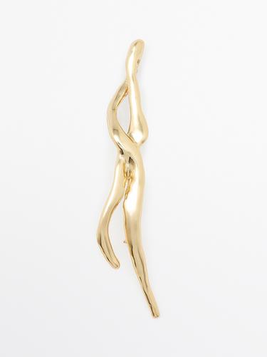 Zara Abstract metal brooch - Golden