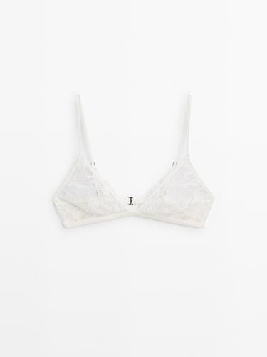 Bralette encaje detalle ondas - Crudo de Zara