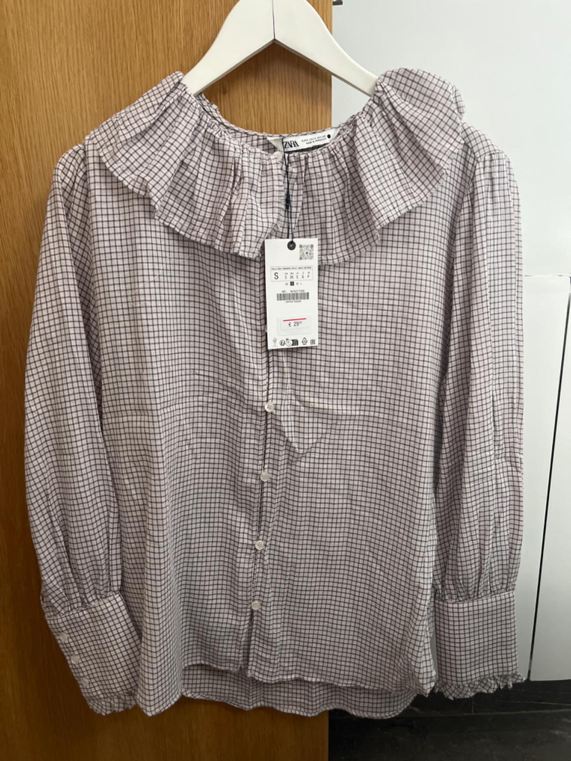 GINGHAM RUFFLED SHIRT ZW COLLECTION