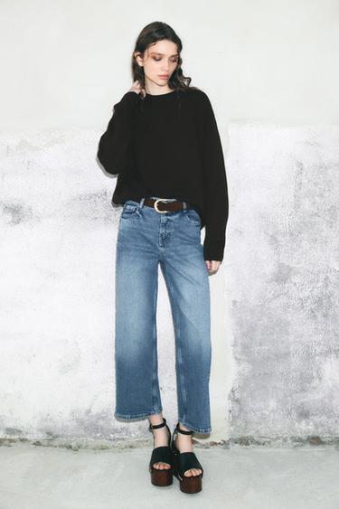 JEANS Z1975 CULOTTE TIRO ALTO CINTURÓN - Azul medio de Zara