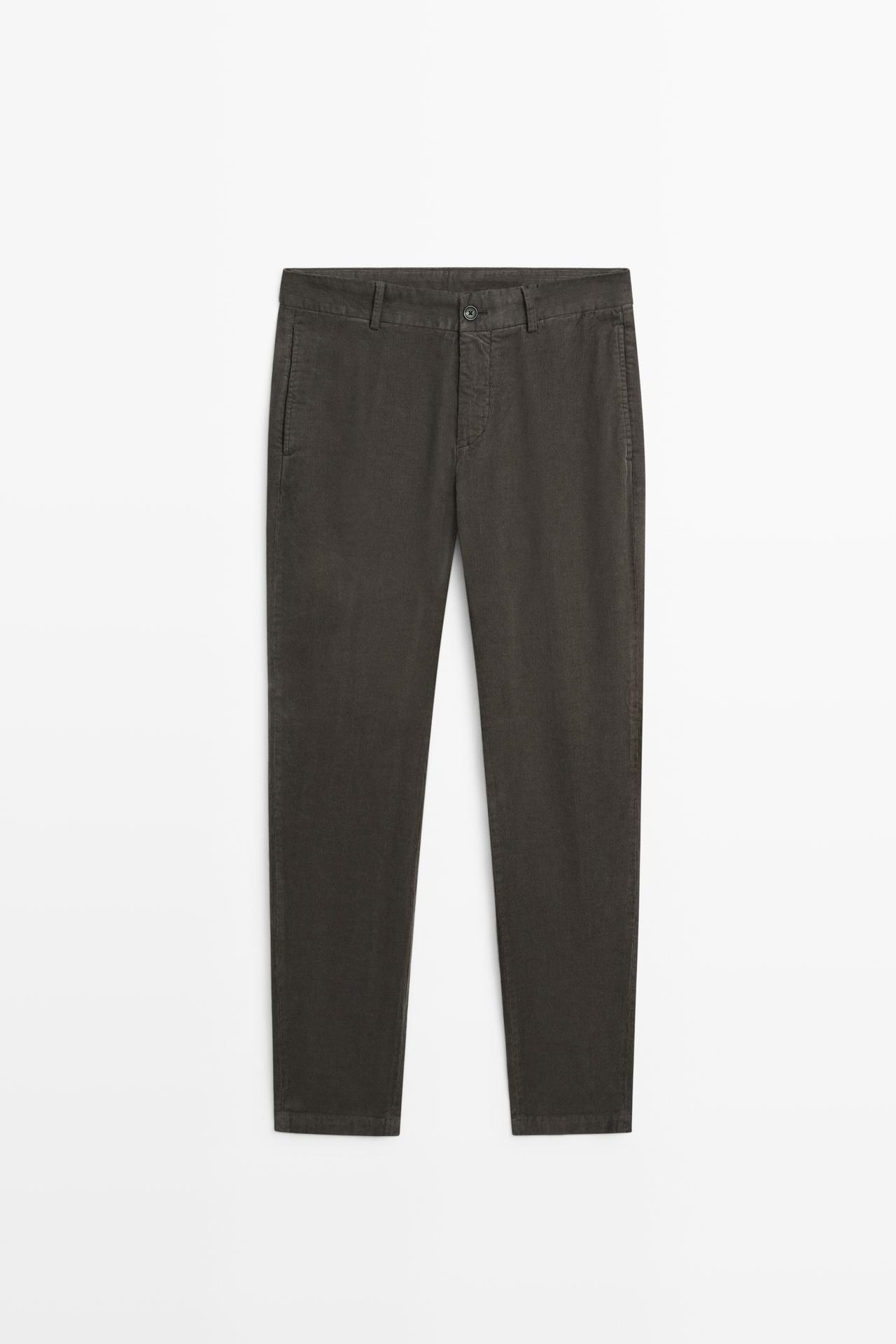 Slim fit corduroy pants — Gray