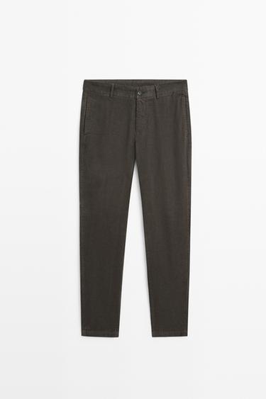 Slim fit corduroy pants — Gray 1