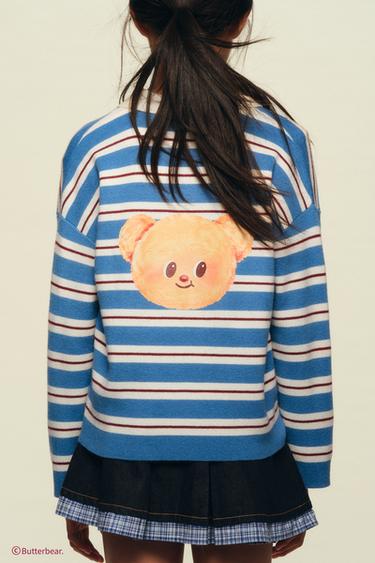 BUTTERBEAR © STRIPED KNITTED POLO SHIRT - Bluish by Zara