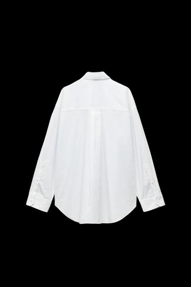 CAMISA OVERSIZE POPELÍN RAYAS - Azul / Blanco de Zara