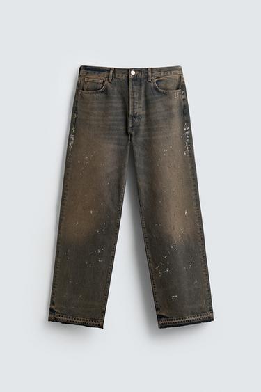 JEAN LOOSE FIT À ÉCLABOUSSURES - Sable / Bleu de Zara - Image 6