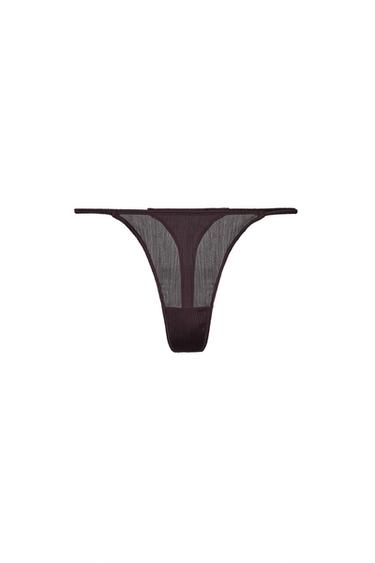 TANGA TEXTURA - Chocolate de Zara