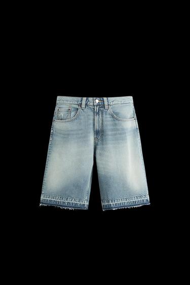 Zara BAGGY FIT DENIM SHORTS - Mid-blue - Image 0