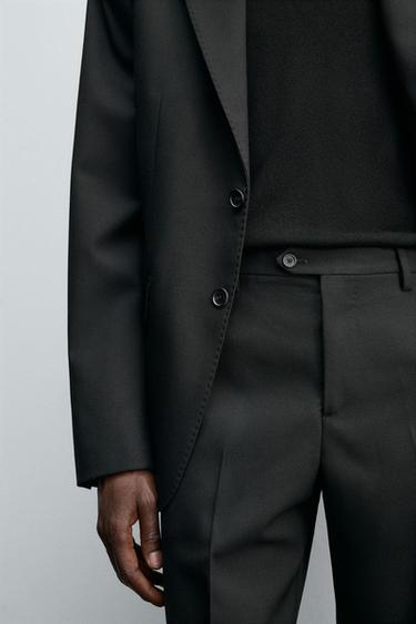 100% WOOL SUIT TROUSERS - Black by Zara