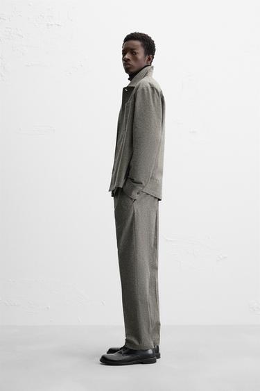 TEXTURED SLIM FIT TROUSERS - Beige-brown by Zara - Image 3