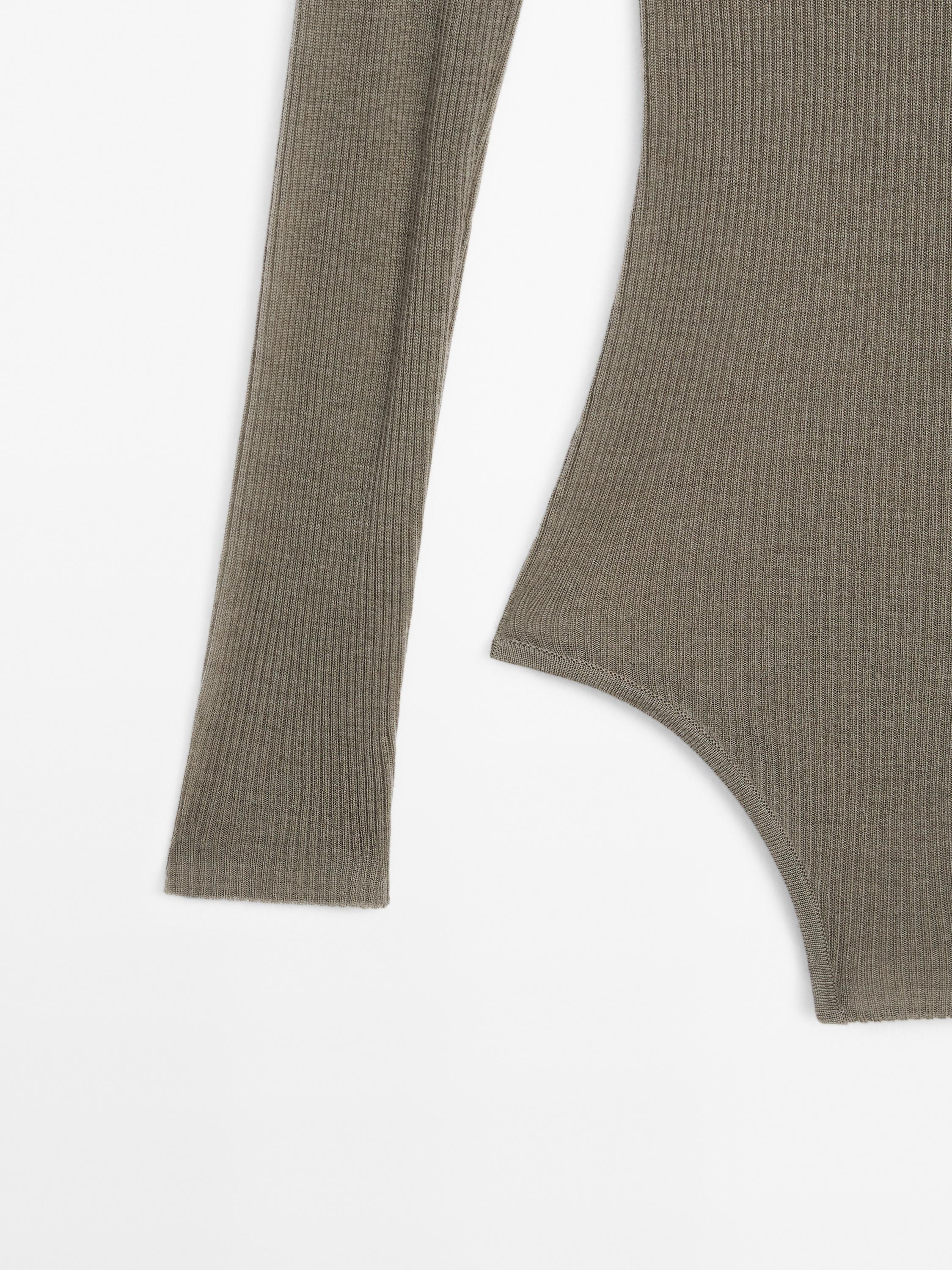 Semi-sheer 100% wool bodysuit - STUDIO