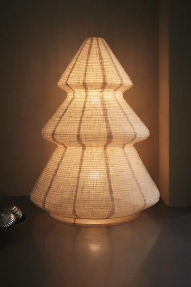 LINEN CHRISTMAS TREE LAMP (94 CM) - Ecru by Zara
