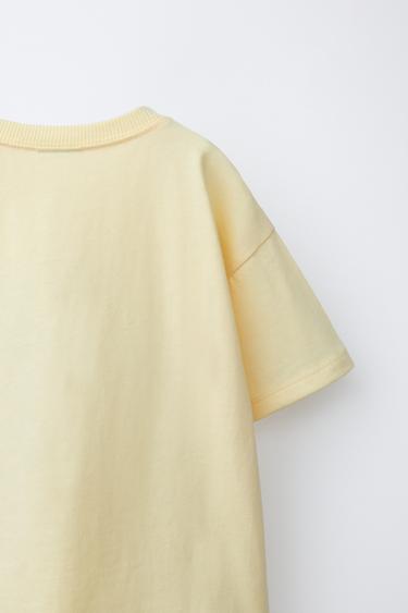 T-SHIRT ANIMAL EN RELIEF - Jaune de Zara - Image 3