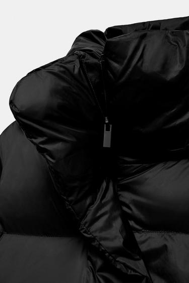 ANORAK MATELASSÉ 70 % DUVET 30 % PLUMES CAPUCHE GANTS DÉPERLANT - Noir de Zara - Image 8