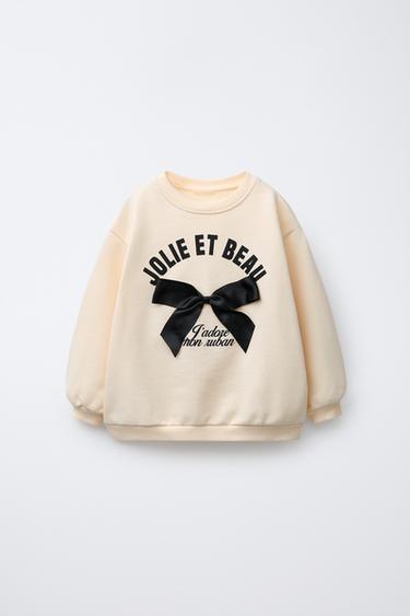 BOW SWEATSHIRT - Ecru by Zara - Image 0