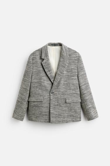 TEXTURED DOUBLE-BREASTED BLAZER - Black by Zara