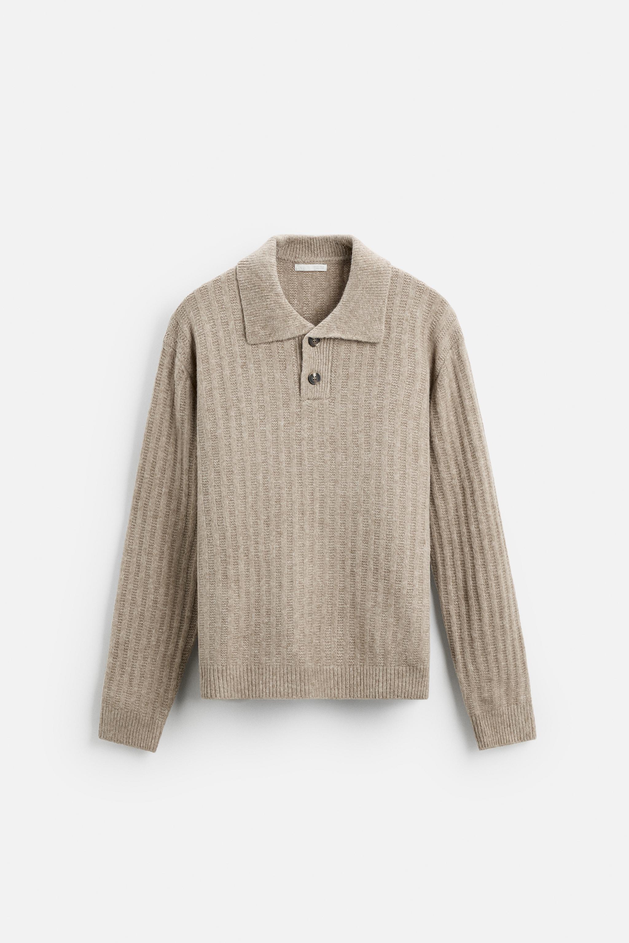 リブ ニット ポロシャツ - ゴールデンブラウン | ZARA Japan / 日本