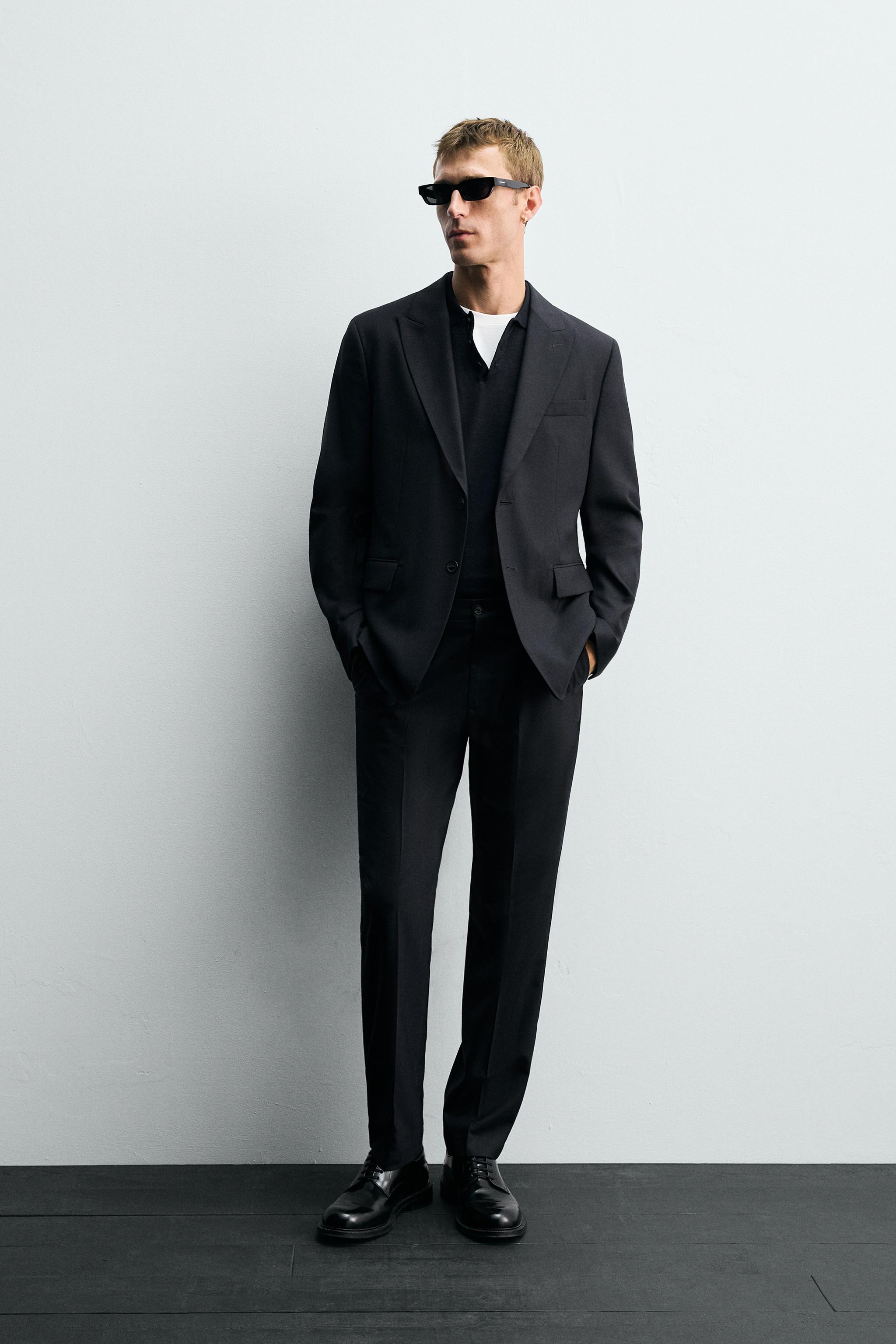 ZARA 青 スーツ36サイズ 美品□ZARA ザラ スーツ セットアップ ブルー 青 2B レギュラー