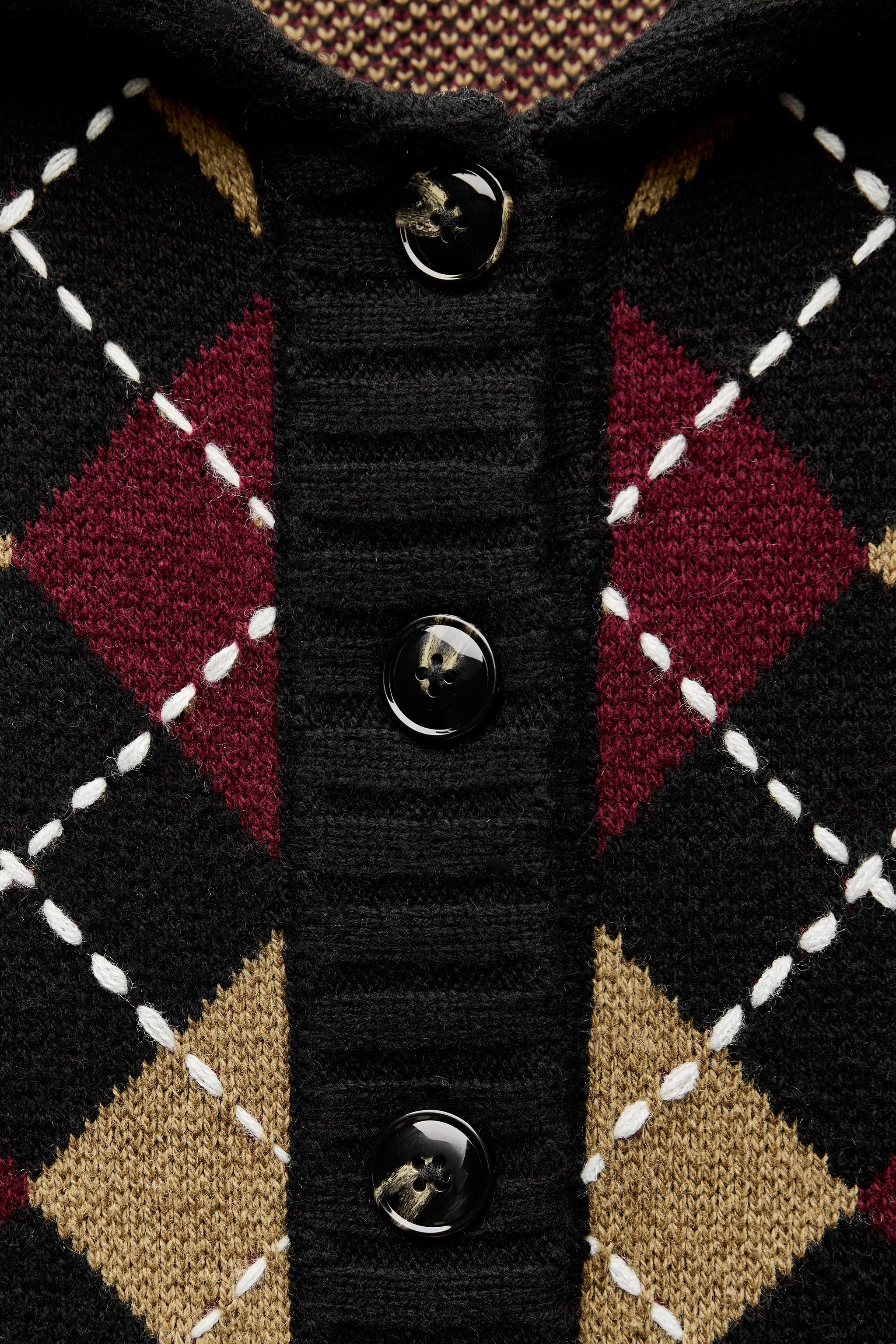 ARGYLE KNIT CARDIGAN - Multicolored | ZARA United States