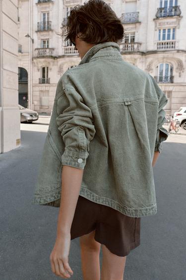 Z1975 DENIM JACKET - Khaki by Zara - Image 4