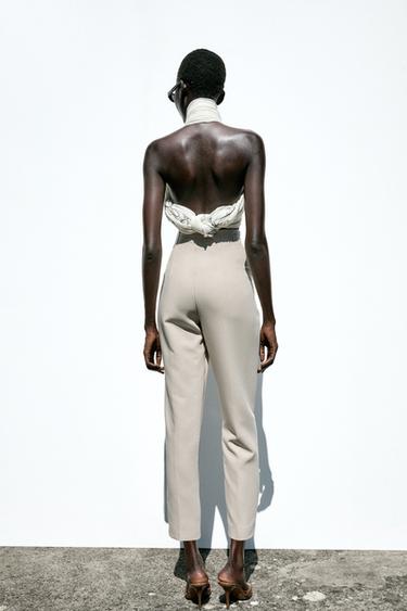 HIGH-WAIST TROUSERS - Oyster-white by Zara - Image 5