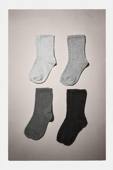 FOUR-PACK OF KNEE-HIGH SOCKS - Grey by Zara