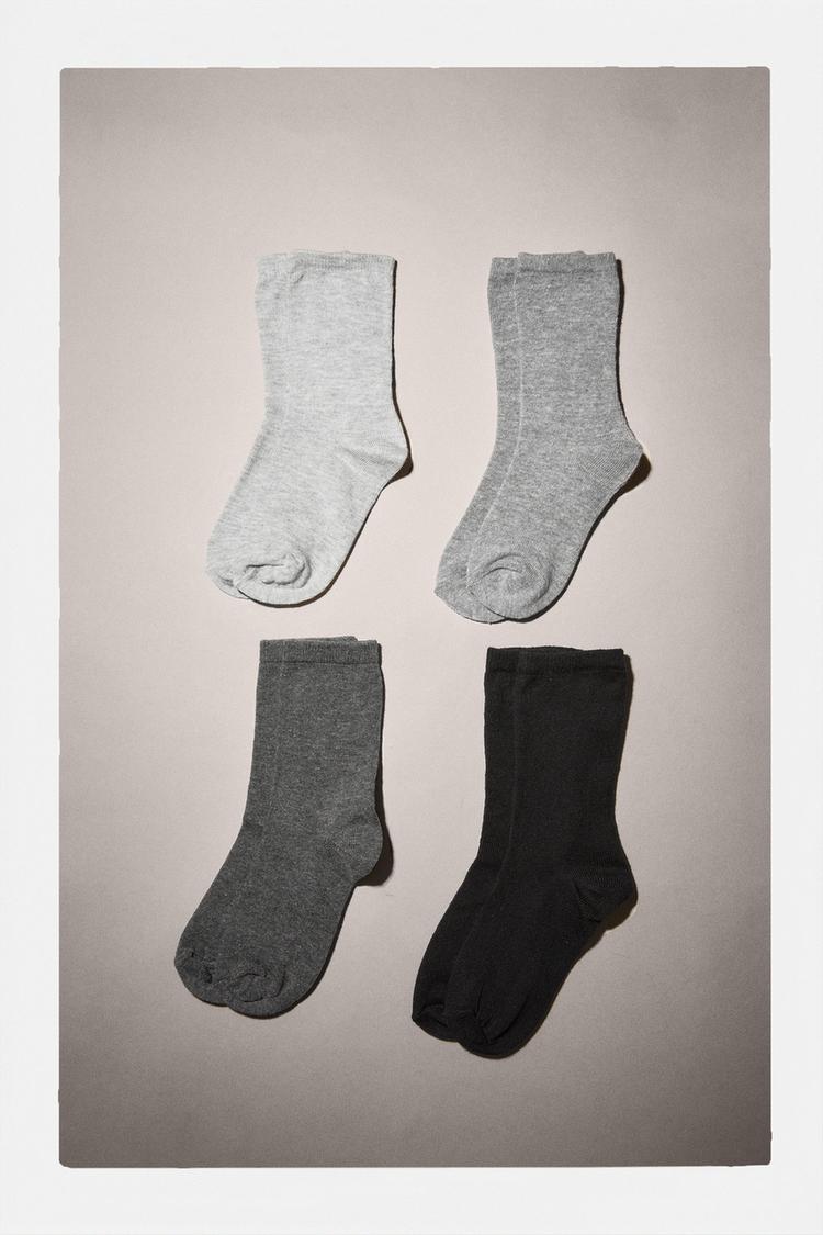 Paquete de 4 calcetines clásicos lisos 4