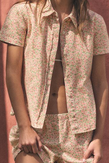FLORAL SHORT SLEEVE SHIRT - Pink by Zara - Image 2