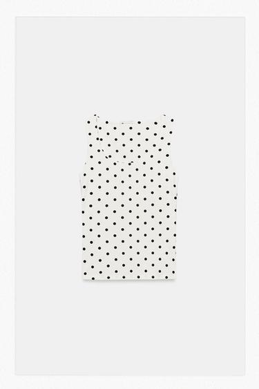 تيشرت بولي أميد بحمالات عريضة - خام / أسود الخاص بـ Zara