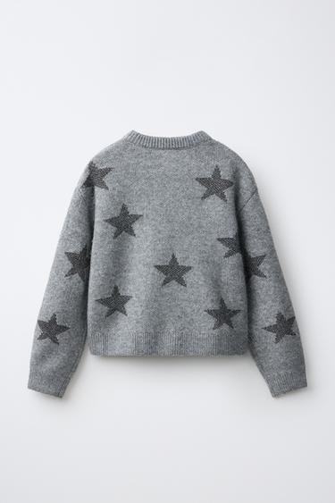 STAR KNIT SWEATER — Mid-gray 2