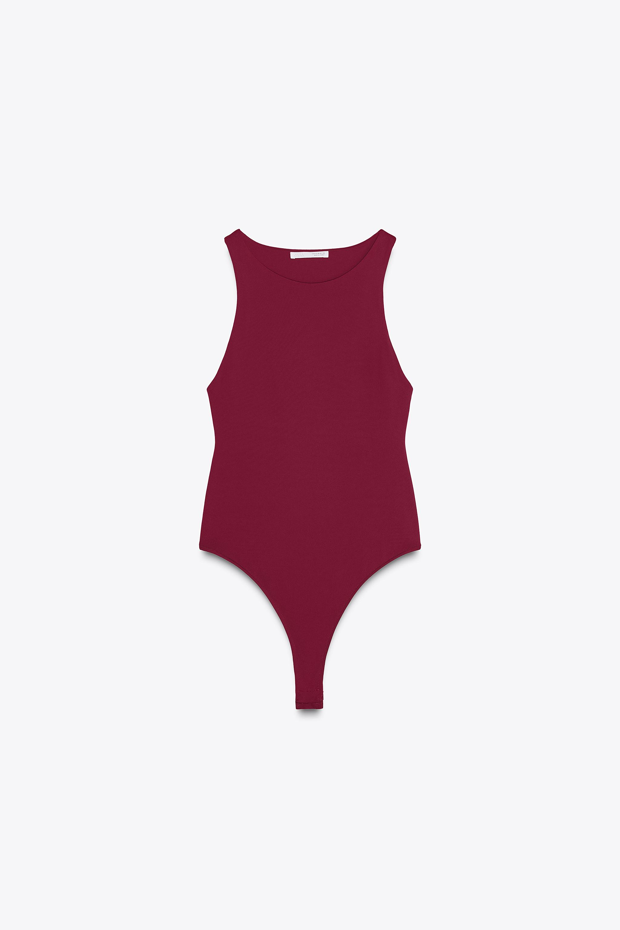 POLYAMIDE HALTER BODYSUIT - White | ZARA Canada