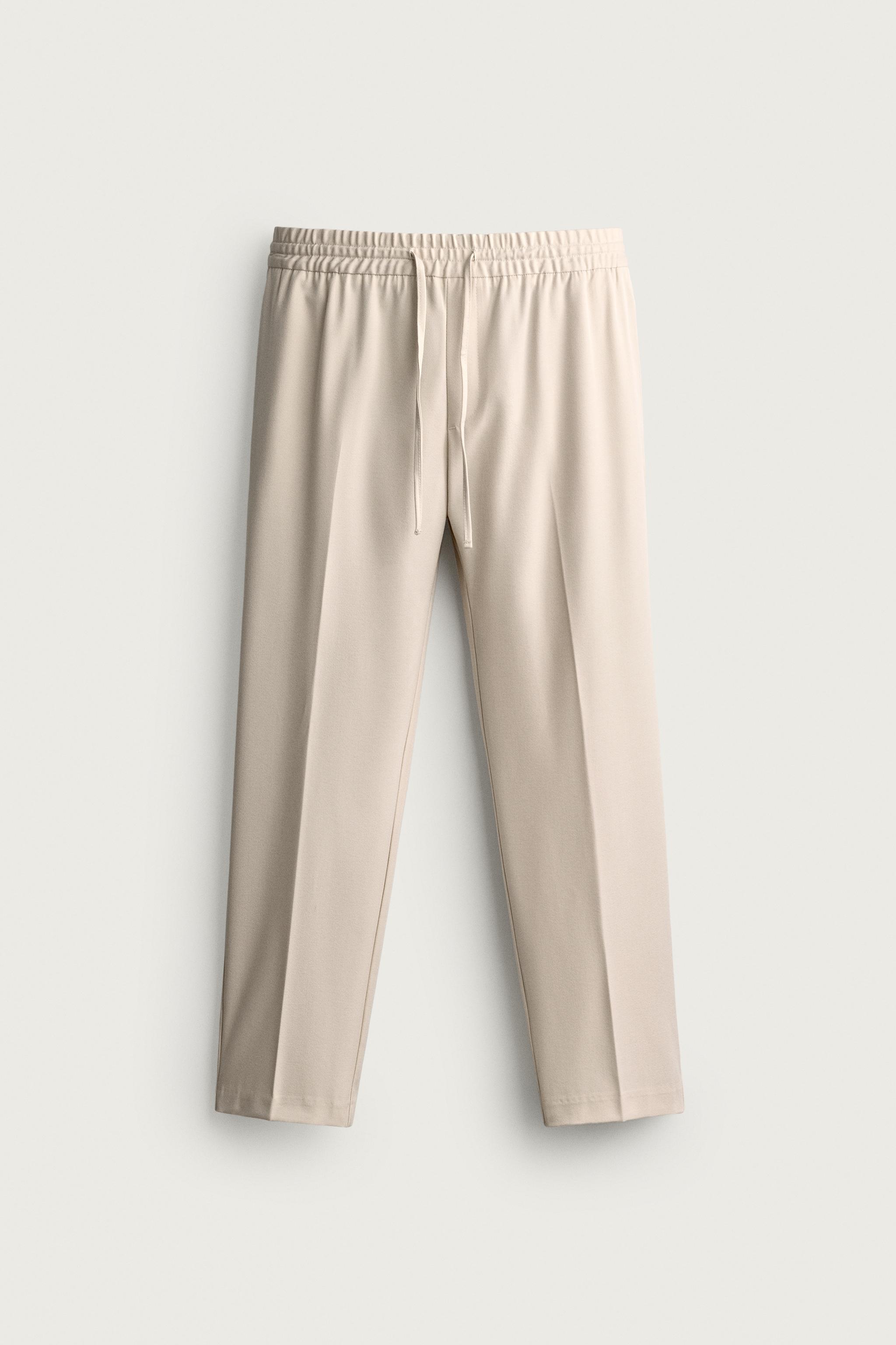 COMFORT JOGGER WAIST PANTS — Mid-ecru