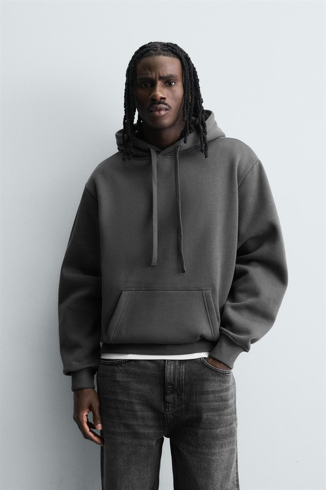 BASIC HEAVYWEIGHT HOODIE — Dark anthracite