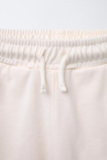 PLAIN JOGGING T-SHIRT AND BERMUDA SHORTS SET - Ecru by Zara - Image 3
