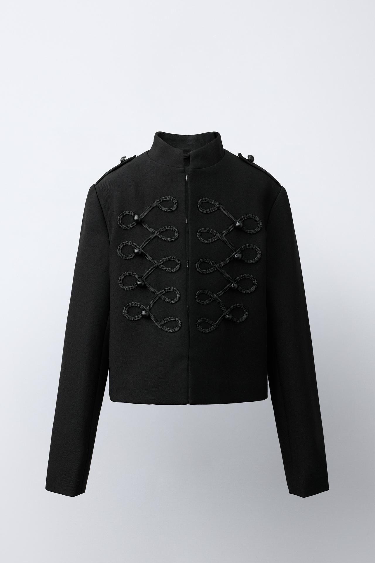 FITTED BUTTON JACKET — Black