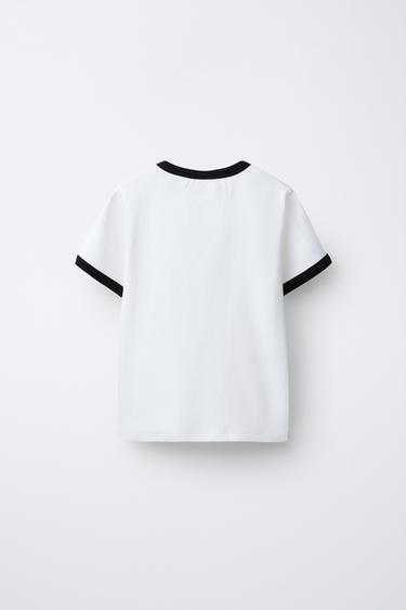 T-SHIRT CONTRASTE MICKEY ET MINNIE MOUSE © DISNEY - Blanc de Zara - Image 1