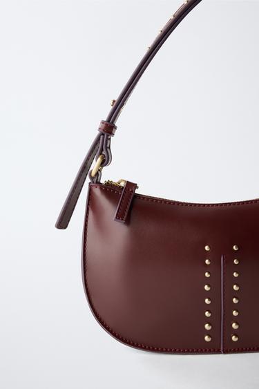 STUDDED SHOULDER BAG - Burgundy Red by Zara - Image 2