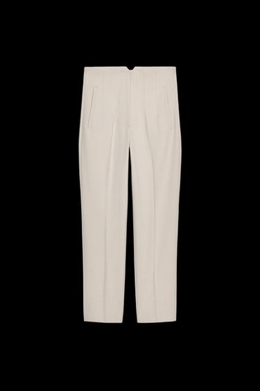 HIGH-WAIST TROUSERS - Beige by Zara